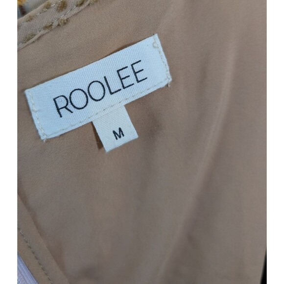 Roolee Darcy Floral Midi Dress Color BurlyWood Sheer Long Sleeves Medium - Picture 14 of 14